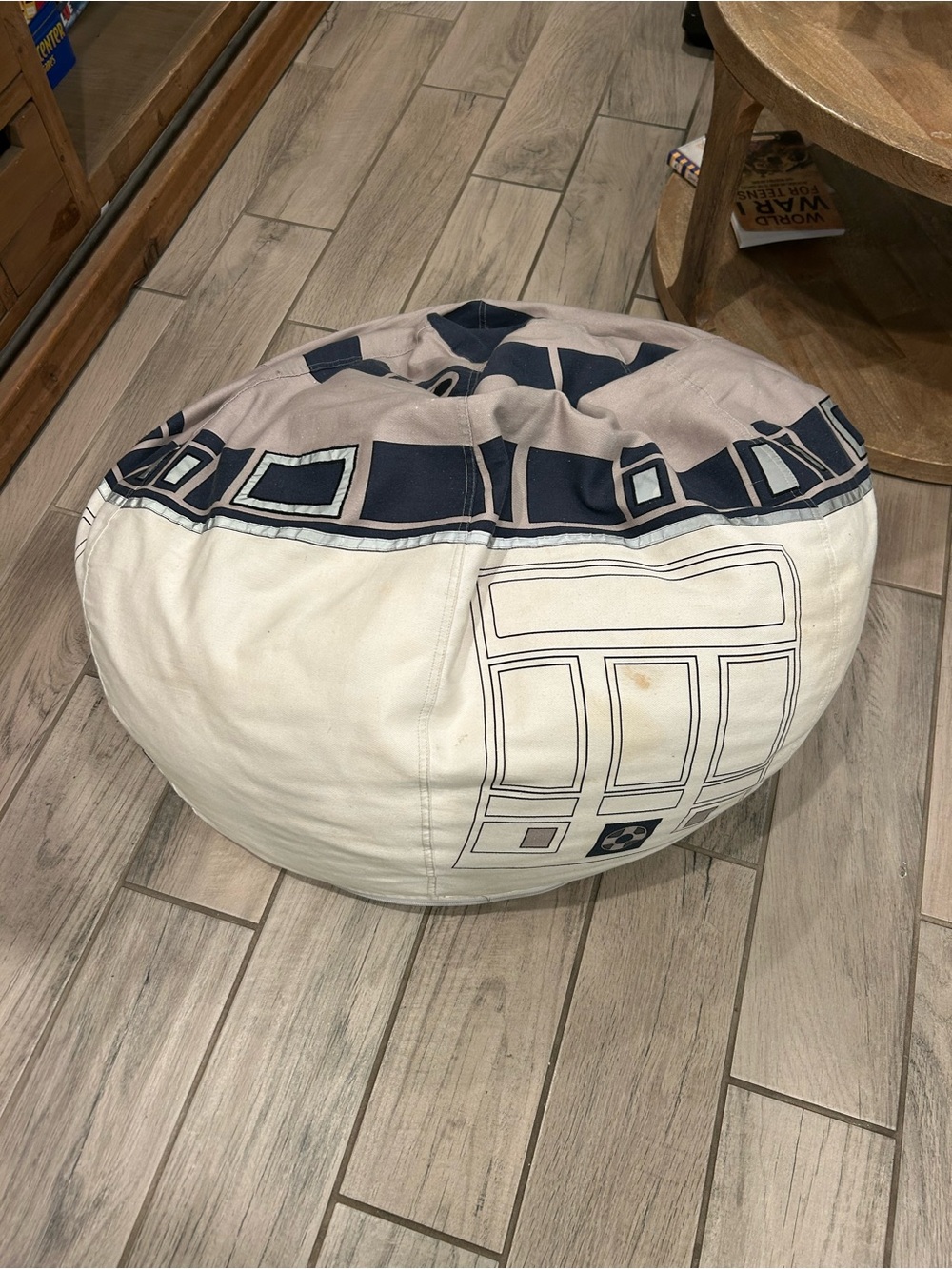 Pottery Barn Kids Navy Blue Canvas Pouf Accent